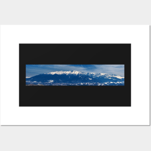 Mountain range in winter, Bucegi Mountains, Romania Posters and Art